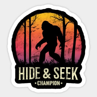 Bigfoot Hide and Seek Champion T Shirt Sticker